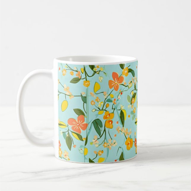 Mug Modèle floral de printemps (Gauche)
