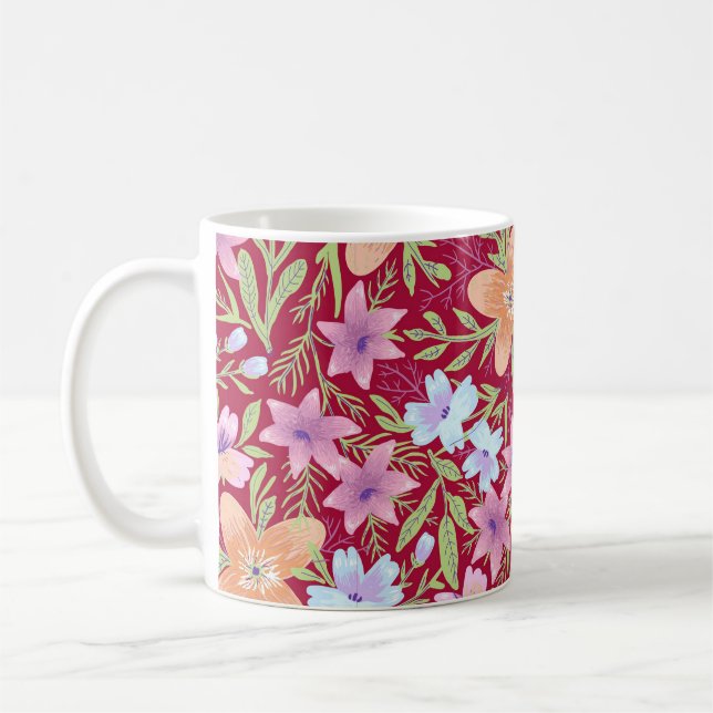 Mug Modèle floral de printemps (Gauche)