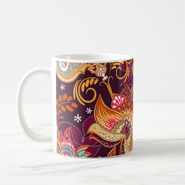 Mug Modèle floral de style marguerite coloré (Gauche)