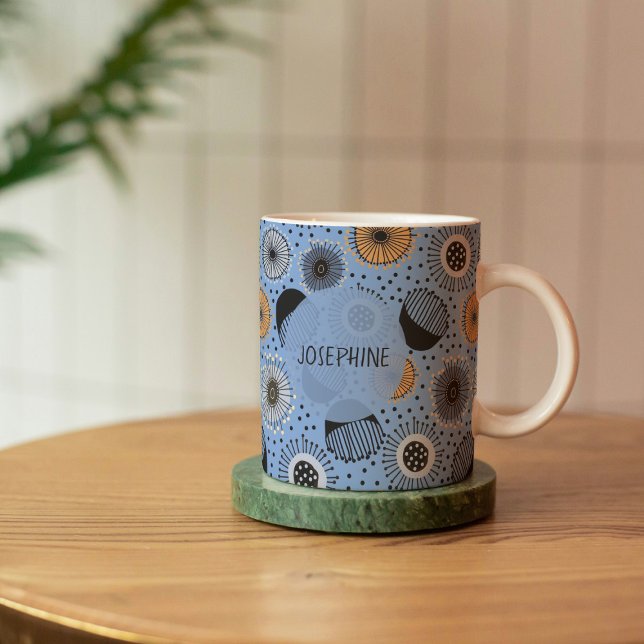 Mug Modèle floral de style scandinave Customisé (Créateur téléchargé)
