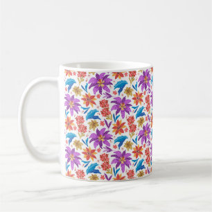 Mug Modèle floral exotique coloré tiré à la main-70703