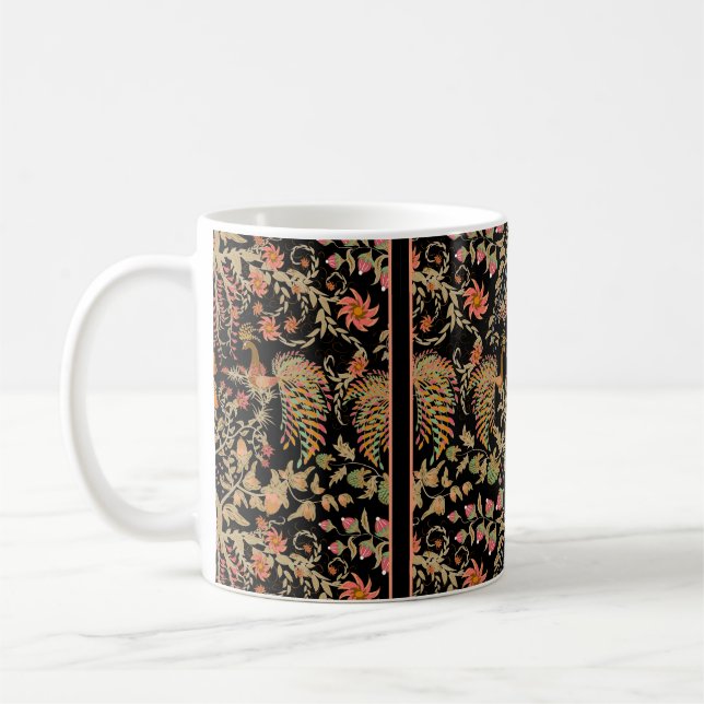 Mug Modèle floral fée chinoise avec de beaux oiseaux  (Gauche)