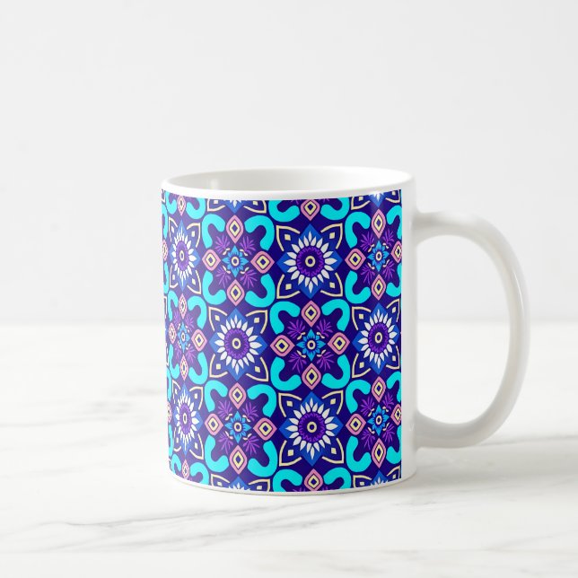 Mug Modèle floral géométrique rétro-vibrant (Droite)