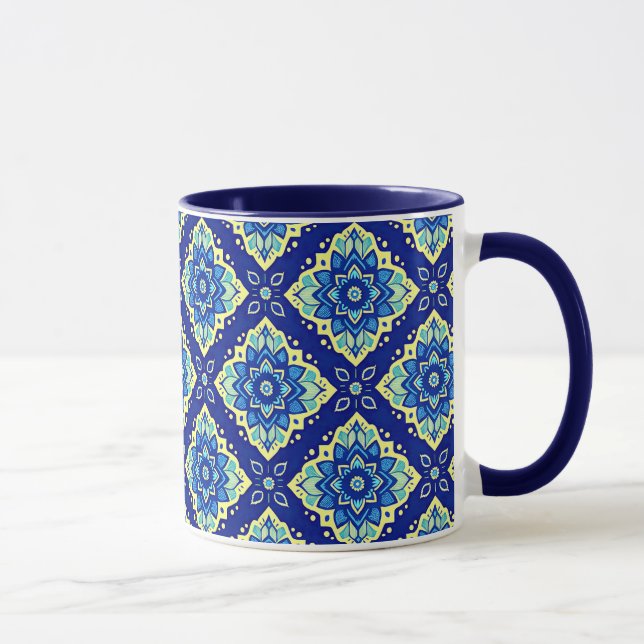 Mug Modèle floral géométrique vibrant (Droite)