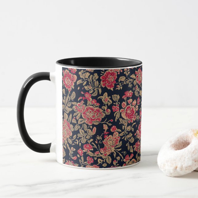 Mug Modèle Floral Indien (Avec donut)