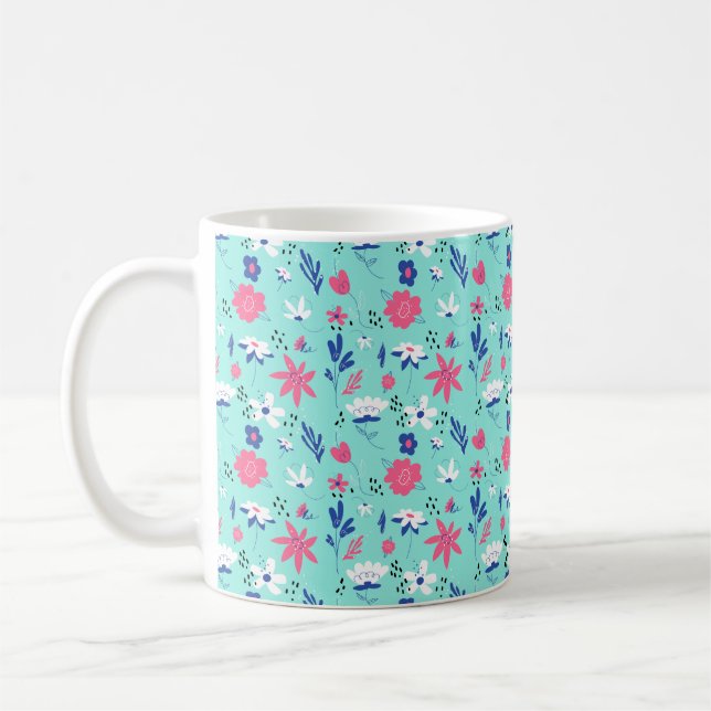 Mug Modèle floral joyeux (Gauche)