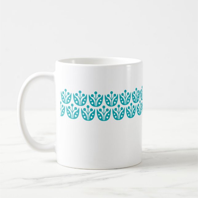 Mug Modèle Floral Moderne Du Milieu Du Siècle Rétro (Gauche)