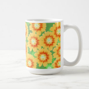 Mug Modèle floral orange et jaune