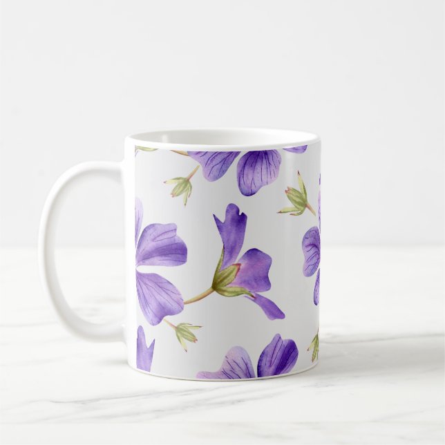 Mug Modèle Floral pourpre (Gauche)