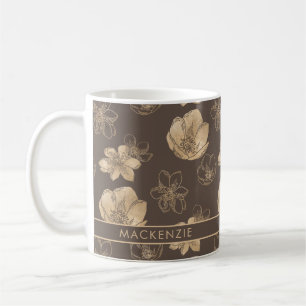 Mug Modèle floral romantique Boho Gold Foil