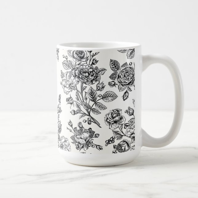 Mug Modèle Floral Rose vintage (Droite)