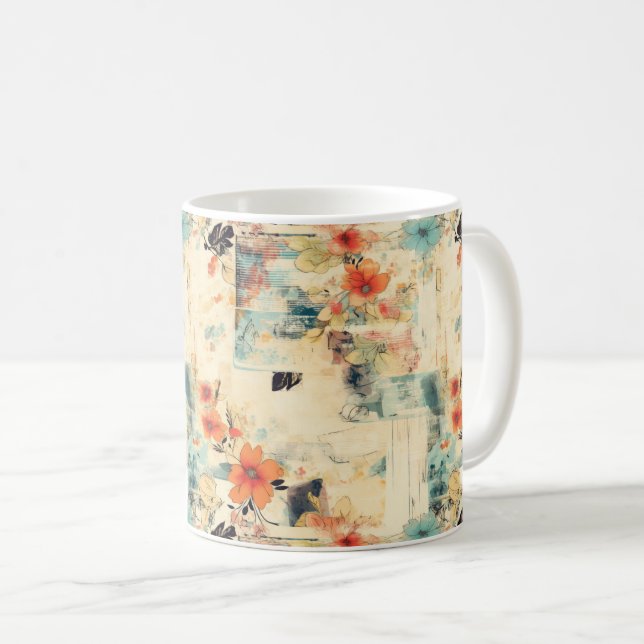Mug Modèle floral vintage (2) (Devant droit)