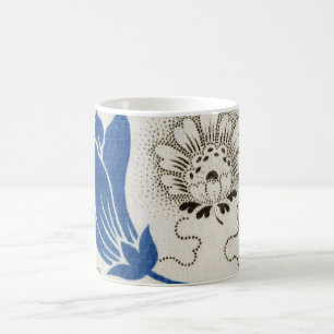 Mug Modèle floral vintage bleu et écartelé Muqueuses