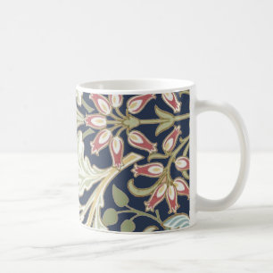 Mug Modèle Floral vintage sur bleu