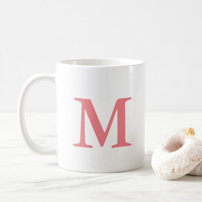Mug Modèle initial élégant et moderne personnalisé (Avec donut)