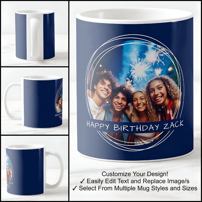 Mug Modèle Message photo Keepsaké Anniversaire Marine  (Créateur téléchargé)