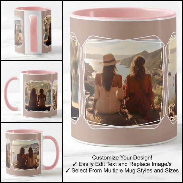 Mug Modèle Moderne de Collage de Photos Instagram Marr (Créateur téléchargé)