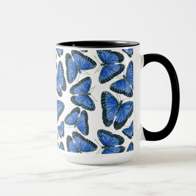 Mug Modèle motif de papillon bleu morpho (Droite)