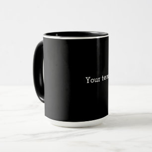 Mug MODÈLE - Noir solide avec texte blanc