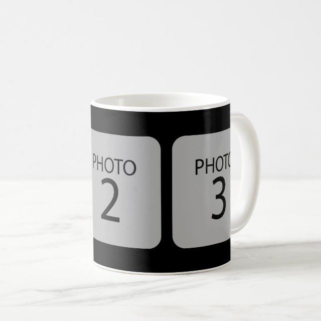Mug Modèle personnalisable 3 PHOTOS carré (Devant droit)