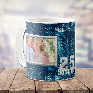 Mug Modèle photo de l'anniversaire du Mariage d'argent