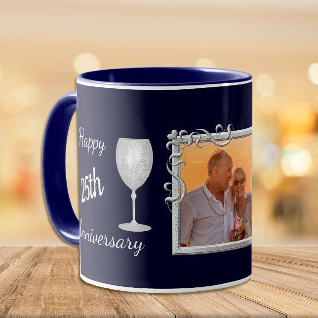 Mug Modèle photo de l'anniversaire du Mariage d'argent (Créateur téléchargé)