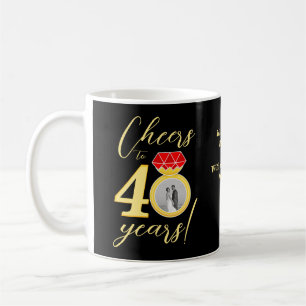 Mug modèle photo double Mariage du 40e anniversaire
