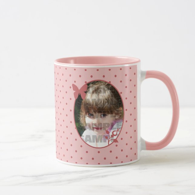 Mug Modèle photo rose personnalisé (Droite)