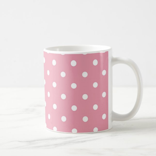 Mug Modèle Rose à café poêle à pois rose (Droite)
