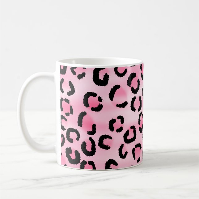 Mug Modèle rose d'empreinte de léopard (Gauche)