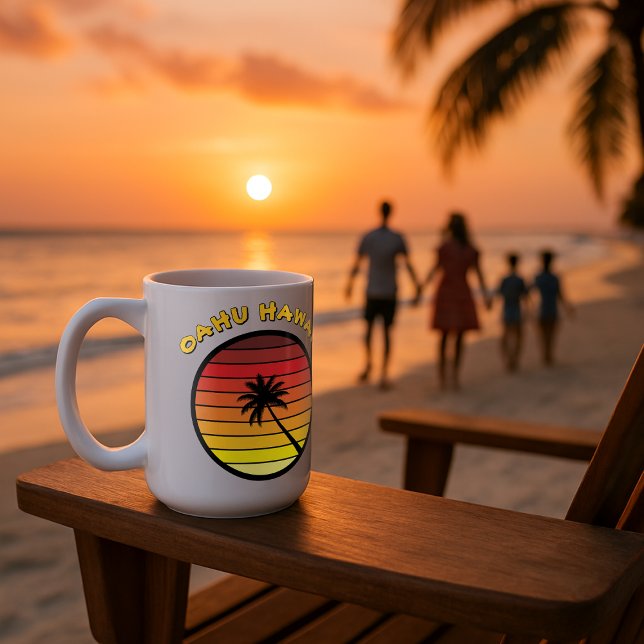 Mug Modèle Sunset rétro Palm Tree (Créateur téléchargé)