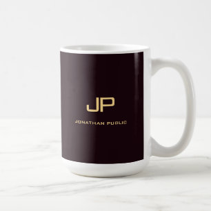 Mug Modèle tendance monogramme élégant personnalisé