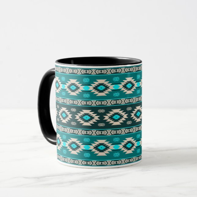 Mug Modèle tribal ethnique du sud-ouest (Devant gauche)