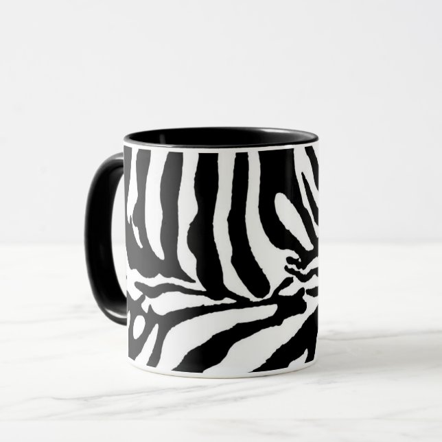 Mug Modèle zèbre blanc noir animaux safari sauvage (Devant gauche)