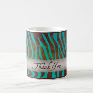 Mug Modèle Zèbre Brown et Turquoise Merci