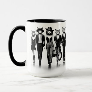 Mug Modèles de piste d'Hep Cat marchant sur le trottoi