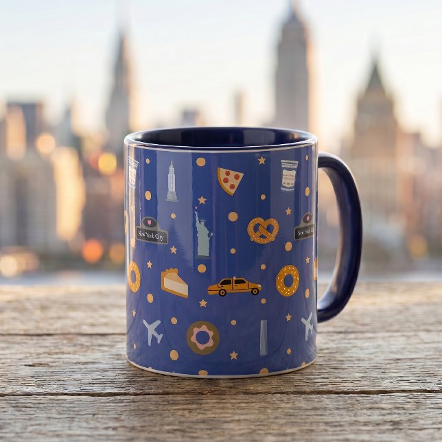 Mug Modèles d'icônes et de monuments modernes de NYC B (Créateur téléchargé)