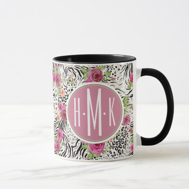 Mug Modelez avec le monogramme des posters de animaux (Droite)