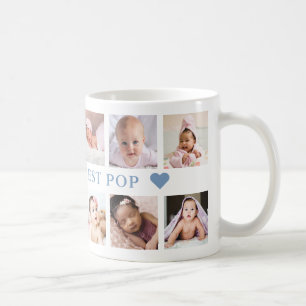 Mug Modern 12 Photo Collage Blue World's Best Pop