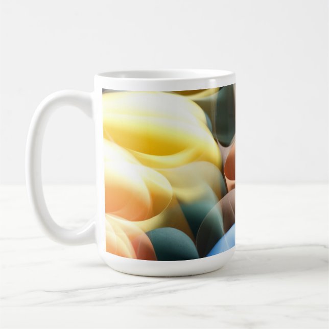 Mug Modern Abstract Beer Stein with Luminous Curves (Gauche)