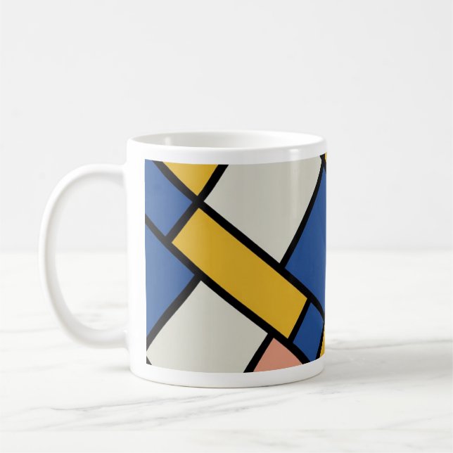 Mug modern abstract geometric color block pattern desi (Gauche)