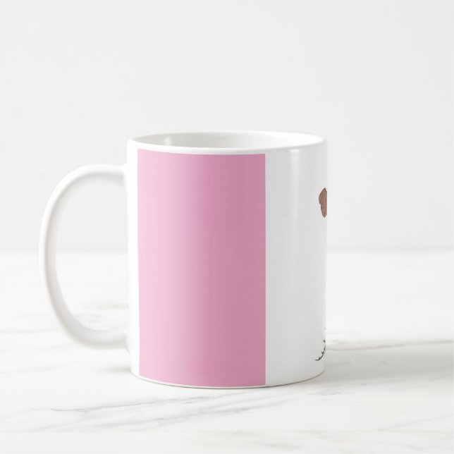 Mug Modern Abstract Pink and White Personalized Coffee (Gauche)
