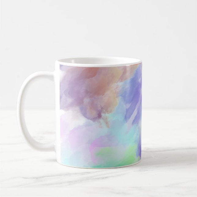 Mug Modern Abstract Watercolor Clouds Colorful Pastel  (Gauche)
