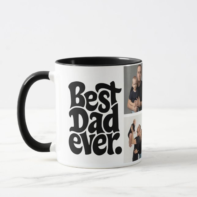 Mug Modern Best Dog Dad Photo (Gauche)