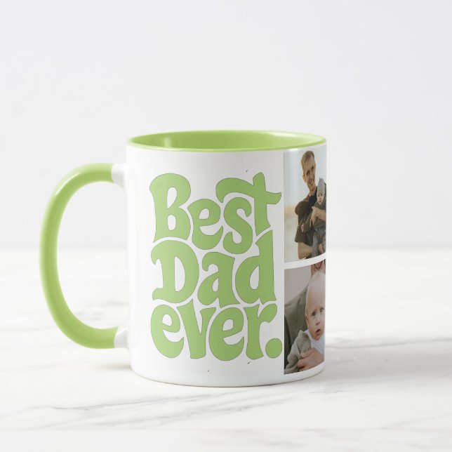 Mug Modern Best Dog Dad Photo (Gauche)