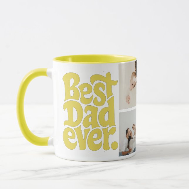 Mug Modern Best Dog Dad Photo (Gauche)