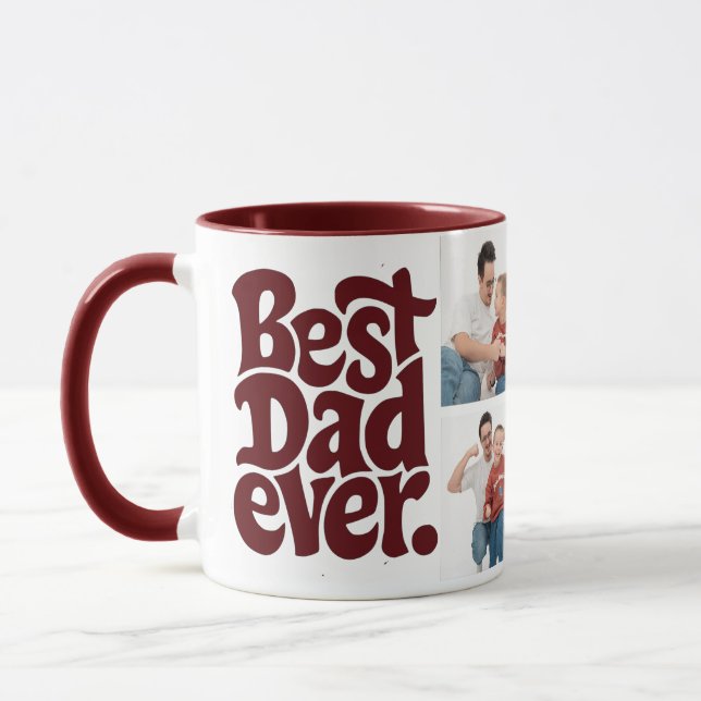 Mug Modern Best Dog Dad Photo (Gauche)