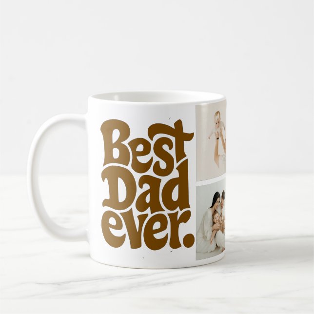 Mug Modern Best Dog Dad Photo (Gauche)