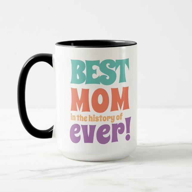 Mug Modern Best Maman Enfants Nom Fête de la mère Cade (Gauche)
