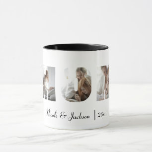 Mug Modern Best Mom Ever 3 Photos Collage Blanc